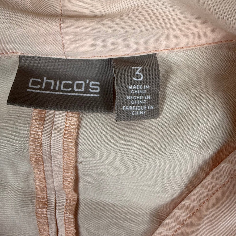 Chico's Drape Front Jacket Lightweight Button Detail Peach Size 3 XL Cottagecore - Picture 2 of 11